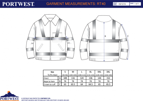 Jacheta Bomber Hi-Vis , portocaliu, regular, Portwest